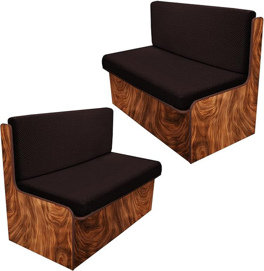 Rv Dinette Cushion Covers,Jacquard Stretchable Camper Cushion Cover,RV Cushion Slipcover,Rv Couch Cover Replacement for RV Camper Car Bench,2 Backrest Covers and 2 Bench Covers (Twill,Coffee)