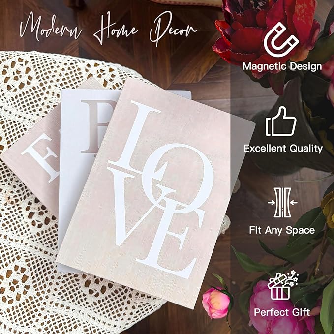 Beautiful Decorative Coffee Table Books for Home Decor,Set of 3 Modern Faux Decorative Boxes for Office/Bookshelf/Mantle Decor,Aesthetic Fake Books for Decoration,Photo Storage and Keepsake Box