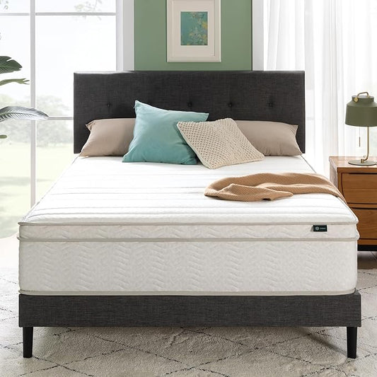 ZINUS 12 Inch Foam and Spring Hybrid Mattress [New Version], Full, Fiberglass Free, Medium Firmness, Durable Support, Certified Safe Foams & Fabric, Mattress in A Box