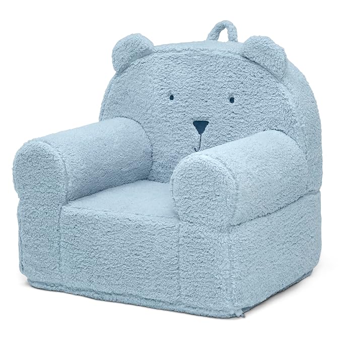 Delta Children babyGap Sherpa Bear Chair - Greenguard Gold Certified, Powder Blue