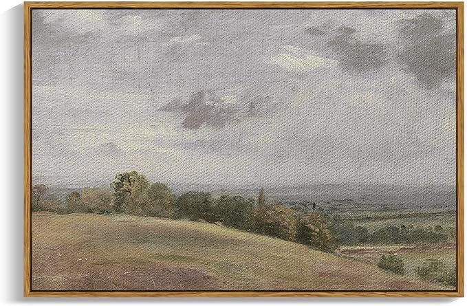 InSimSea Framed Canvas Wall Art Vintage Decor, WildField Landscape Painting Wall Decor, Modern Farmhouse, Rustic Wall Art for Living Room Bedroom, French Country Decoration, 24"x36"