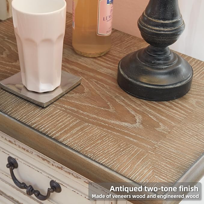 Signature Design by Ashley Realyn Vintage 5 Drawer Chest, White