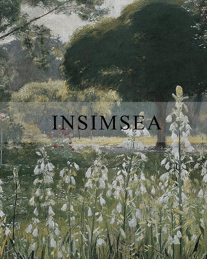 InSimSea Framed Canvas Wall Art Vintage Decor, Home Decor Wildflower Field Artwork Large Canvas Wall Art, Rustic Style Kitchen Office Farmhouse Bathroom decor, 16"x24"