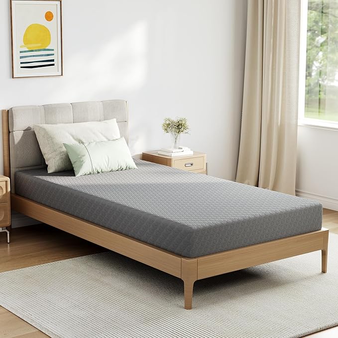 Novilla Twin XL Mattress 5 Inch, XL Twin Memory Foam Mattress in a Box with Airflow Wave-Cut & Pressure-Relieving Foam for Cool Touch & Contour Support Mattresses Twin XL Size