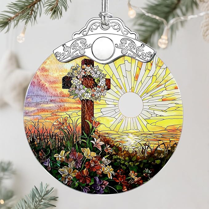 Christian Cross Ornament, Christmas Ornaments, Christian Christmas Decoration, Religious Decor, Gifts for Christians, Religious Gifts, Baptism Gift, Easter & Xmas Gift ﻿