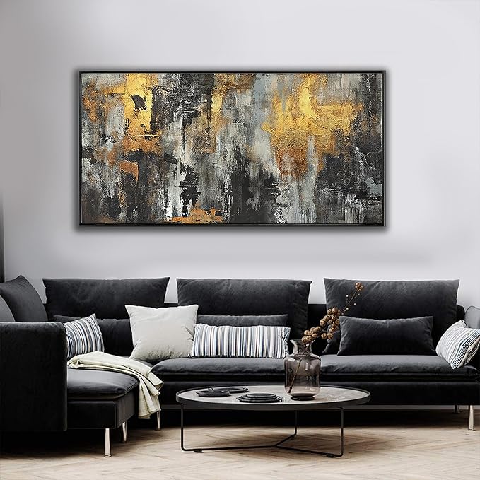 Abstract Art Wall Decor Black Metal Wall Art Artwork Decor for Living Room Office bar Bedroom Kitchen Framed Can Be Hung Directly 24x48inch