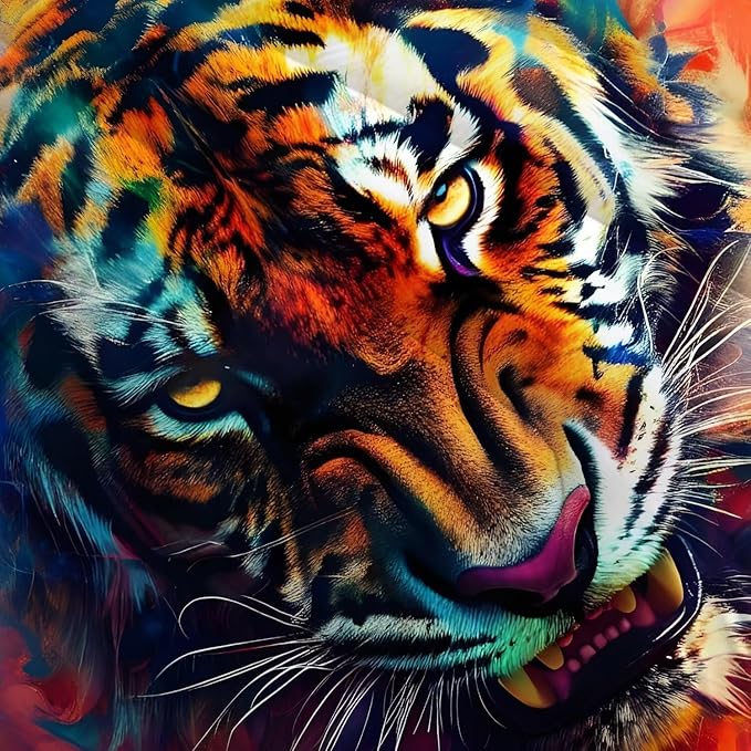 Tiger Print Bedding Set Twin Size for Kids Boys Tie Dye 3D Animal Print Bedding Comforter Cover Wildlife Tiger Theme Bedding Set Microfiber 2 Pcs with 1 Comforter and 1 Pillowcase