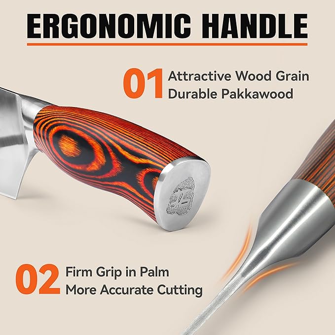 TUO Nakiri Knife 6.5" Vegetable Cleaver, Japanese Chef Knife for Kitchen Vegetable Chopping, German High Carbon Stainless Steel, Ergo Pakkawood Handle