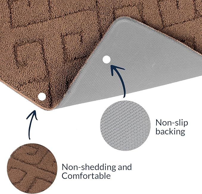 Walensee Indoor Doormat, Front Door Mat for Entrance (36"x59" Brown) Machine Washable Entryway Rug, Non Slip Trapper Door Rugs Absorbent Dirt Low Profile Shoes Scraper Inside Floor Mats