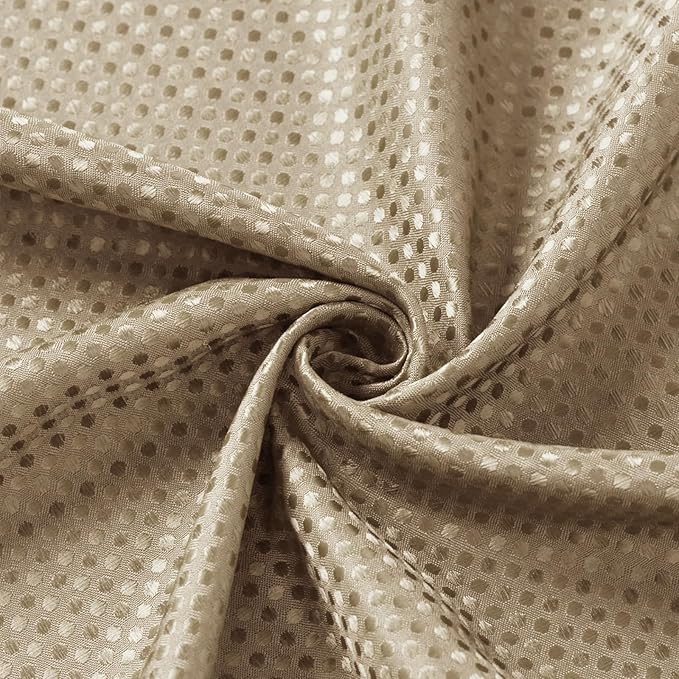 3 in 1 Long Beige Shower Curtain Set-72 W x 78 H, Tan Waffle and PEVA Liner Set with 12 Stainless Steel Hooks, Waterproof Fabric for Bathroom