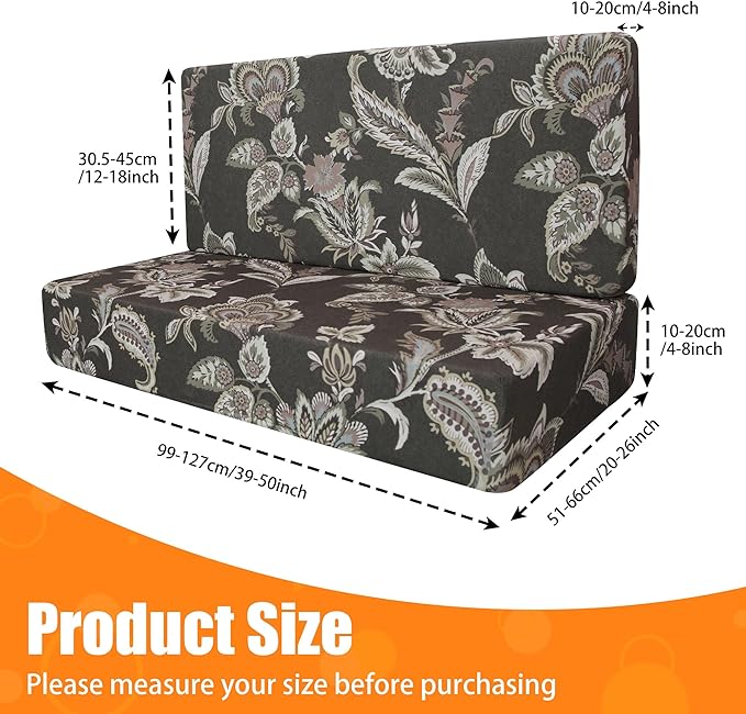 Rv Dinette Cushion Covers,Printing Stretchable Camper Cushion Cover,RV Cushion Slipcover,Rv Couch Cover Replacement for RV Camper Car Bench,2 Backrest Covers and 2 Bench Covers (Grayish Brown)