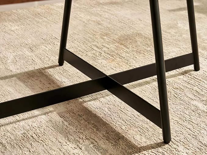 Shrine Wood Coffee Table, Walnut Table for Living Room, Metal Wood Table, 43.3" D x 21.6" W x 15.7" H, Black Wood Base & Metal Frame