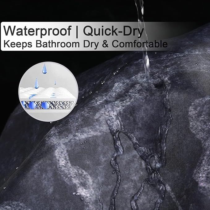 Modern Marble Shower Curtain, 72" W x 72" L, Waterproof Polyester Fabric Shower Curtain for Bathroom with Hooks, Housewarming Gift Ideas for New Home