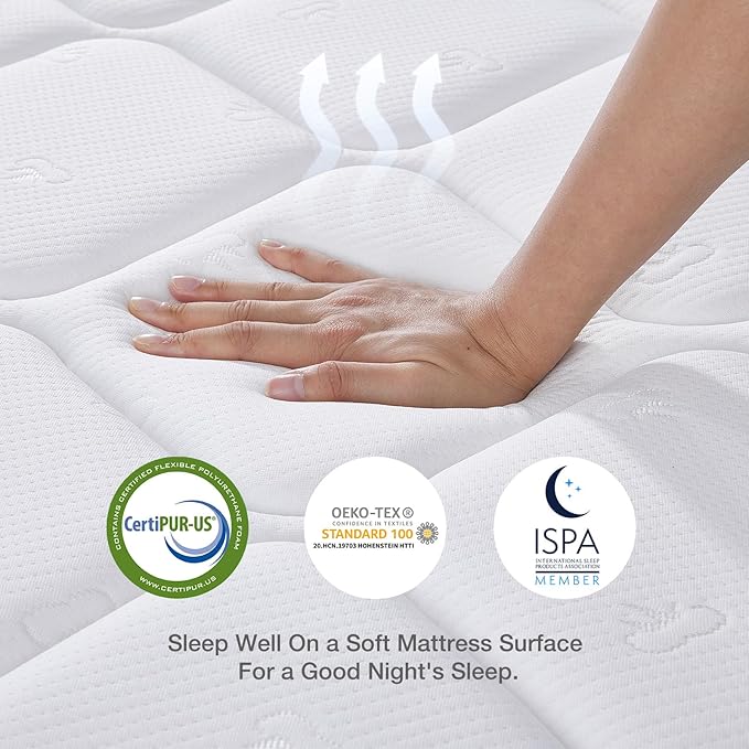 Novilla Queen Mattress, 12 Inch Hybrid Mattress Queen Combine Innerspring and Comfort Foam Layer, Pressure Relief & Motion Isolation, Medium Firm Feel