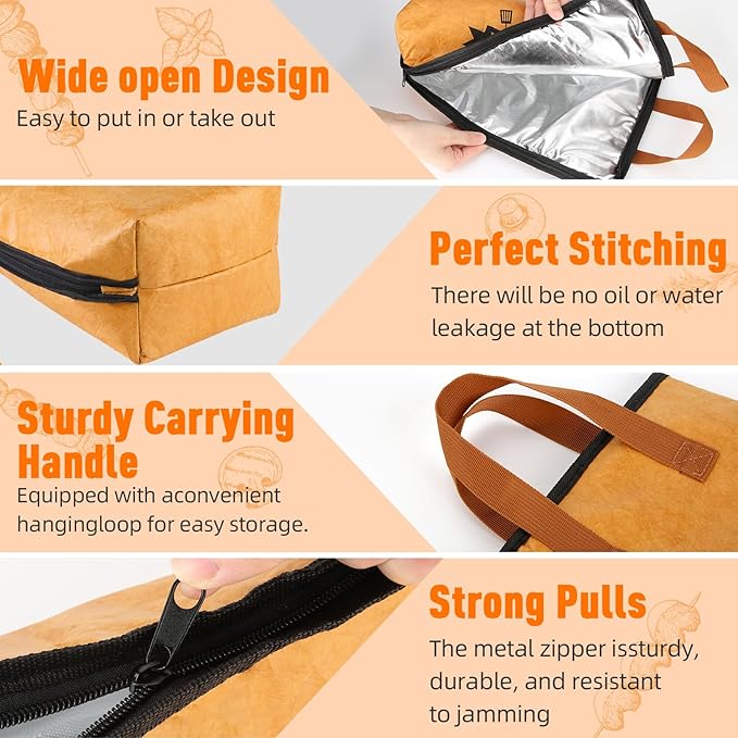 BBQ Blanket for Resting Meat,Smoker Meat Resting Blanket, Reusable Smoker Grilling Meat Insulated Resting Bag with Wide Mouth for Large Brisket/Beef/Pork Shoulders/Turkeys (BBQ Blanket 15in)