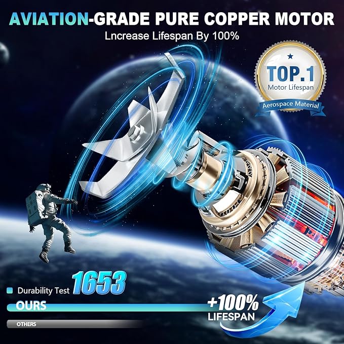 2025 Enhanced -Smoothie Blender【2000W German Nano-class Super Motor】【6 Military Grade Titanium Steel Blades】6-Second Quick Ice Crushing, Professional Blender for ice Smoothies and Milkshakes (Black)