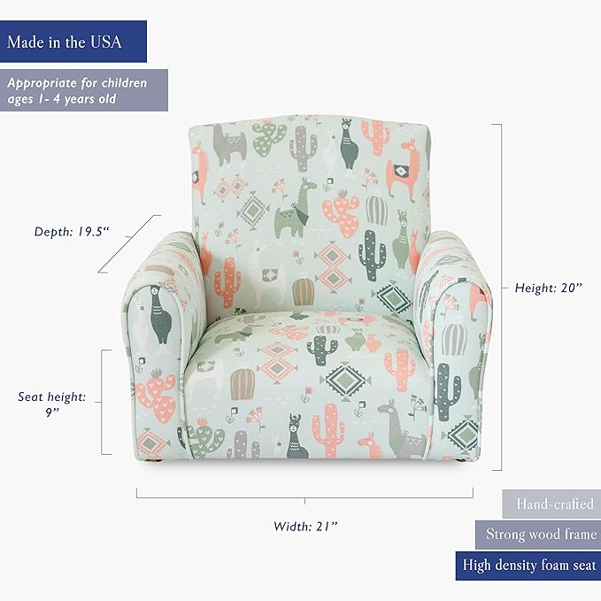 Kid Rocking Chair for Toddlers, Child Chair for Little Kids, Upholstered Toddler Armchair for Children, Comfy and Cute Little Kid Chairs (Rockers, Llama Print)