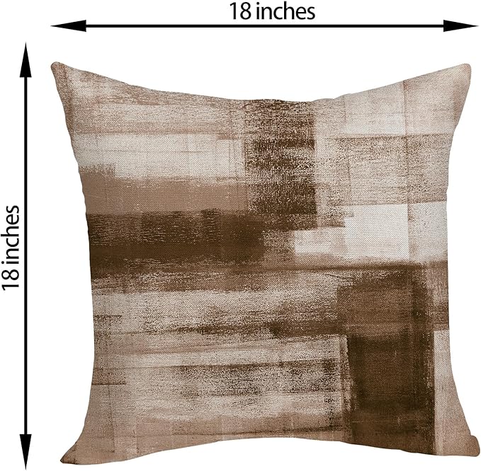 Boho Pillow Covers 18x18 Pack of 2 Brown Art Painting Decorative Throw Pillow Covers Outdoor Decor Bohemian Abstract Modern Decor Pillowcase Farmhouse Cushion Case for Home Sofa Couch