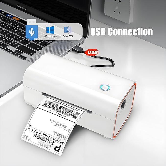 4x6 Thermal Shipping Label Printer – USB, Compatible with Windows, Mac,– Supports USPS, Ebay, Amazon, Shopify, Etsy