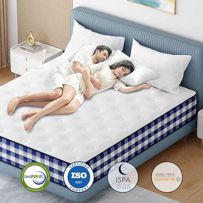 Twin Mattress 10 Inch,Memory Foam Mattress with Pocket Spring, Soft & Comfortable Medium Plush, Motion Isolation, Pressure Relief, CertiPUR-US Certified (75"*39"*10")