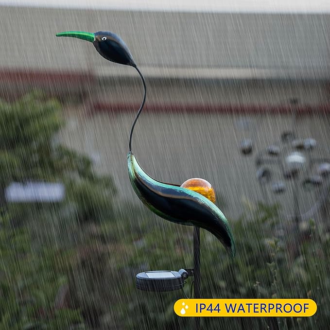 Solar Garden Statue Crane Yard Art Sculptures, Metal Heron Statues Outdoor for Patio Yard Lawn Porch Decorations, Garden Decor for Outside, House Warming Gifts - Mom Birthday Gifts