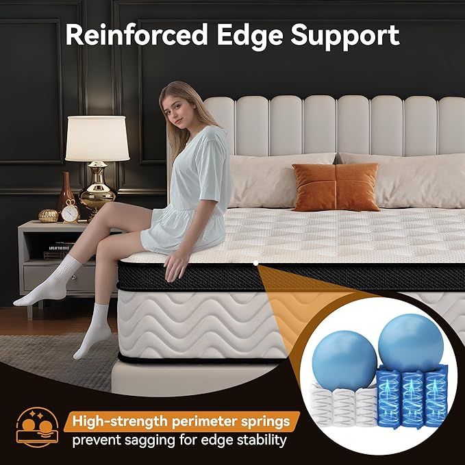 Full Mattress 12 Inch, Full Size Memory Foam Mattress in a Box, Hybrid mattresses with Independent Pocket Coils for Motion Isolation & Silent Sleep, Medium Firm,CertiPUR-US,100 Nights Trial