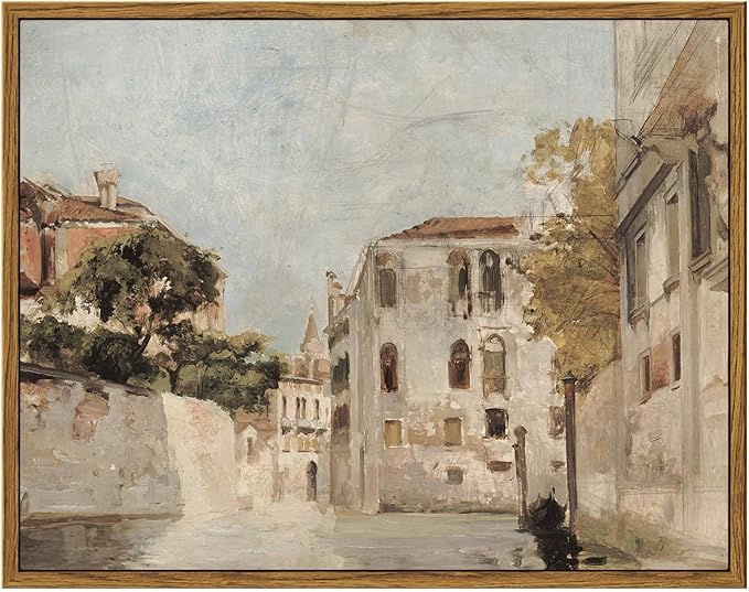 InSimSea Framed Wall Art for Living Room Classical Cityscape Artwork Wall Decorations View of Venice Canvas Prints Bathroom Pictures Farmhouse Office Home Wall Decor 11x14in