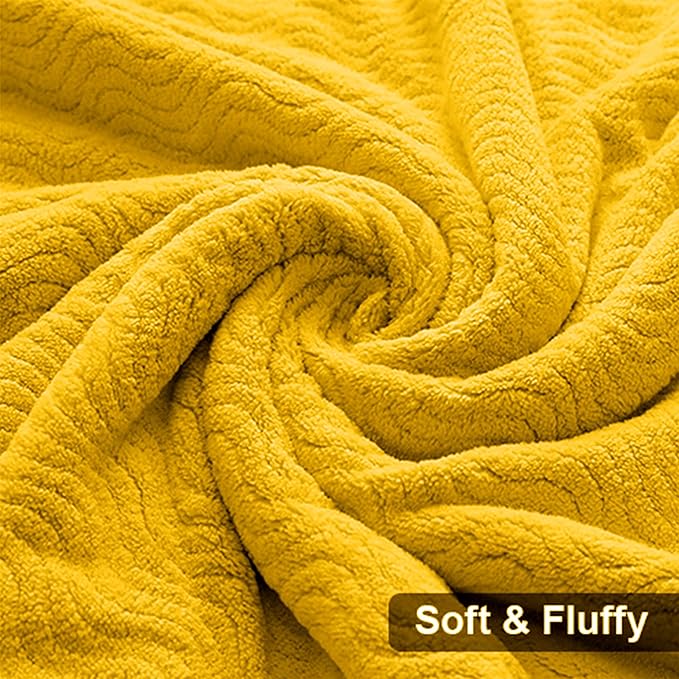 Ultra Soft Bath Towel Set of 4, Extra Large Textured Microfiber Luxury Towels 35x70 in, Quick Dry, Highly Absorbent, Fluffy, Oversized, for Bathroom Shower Pool Hotel Beach