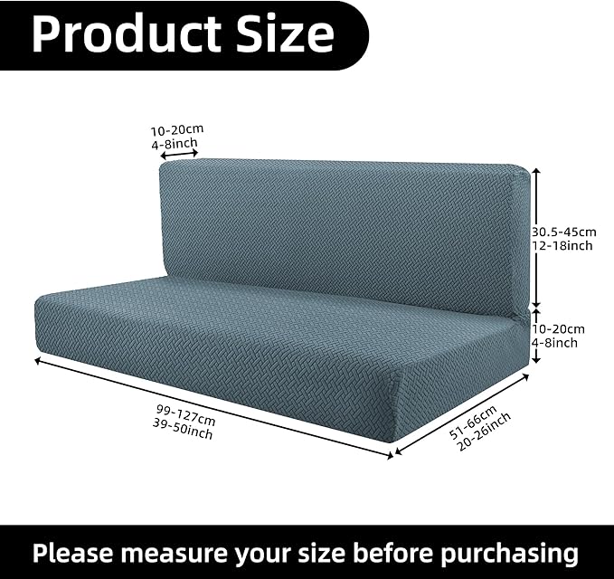 Rv Dinette Cushion Covers,Jacquard Stretchable Camper Cushion Cover,RV Cushion Slipcover,Rv Couch Cover Replacement for RV Camper Car Bench,2 Backrest Covers and 2 Bench Covers (Twill,Sea Blue)