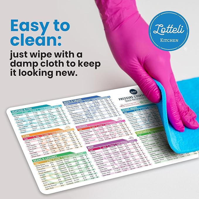 Instant Pot Cooking Times Chart - Pressure Cooker Accessories Cook Times - Easy to Use & Clean Strong Magnet Kilograms - Instant Pot Cheat Sheet Magnet Set Quick Reference Guide (White)