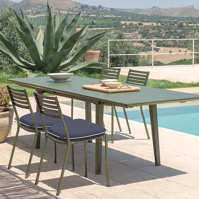 Set of 4 Outdoor Chair Cushions with Ties,Water Repellent Patio Chair Pads 17"x 16" for Outdoor Furniture,Round Corner Seat Cushions for Garden Yard Kitchen Textured Navy