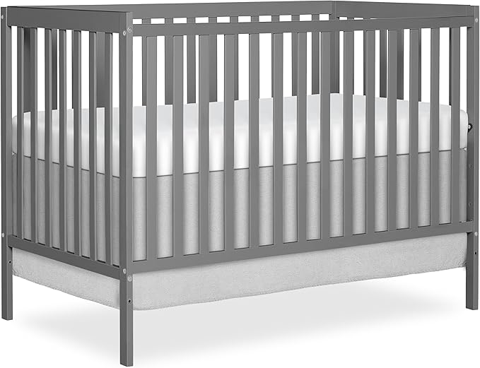 Dream On Me Synergy 5-in-1 Convertible Crib in Steel Grey, Greenguard Gold Certified