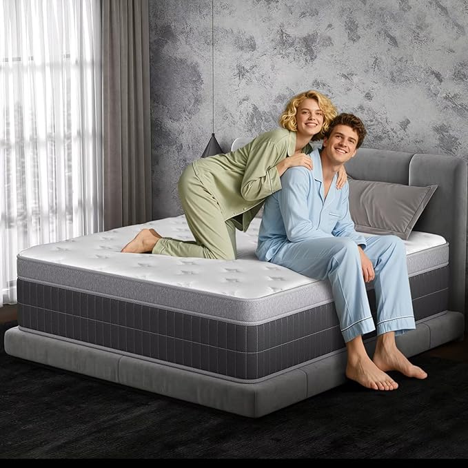 inight Twin Mattress 12 Inch, Individual Wrapped Pocket Springs Zoned Hybrid Mattress with Gel Memory Foam, Ergonomic Pressure Relief, Enhanced Edge Support, Breathable Comfort Night, 365-Night Trial