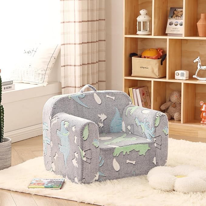 Toddler Chair – Plush Kids Sofa, Comfy Convertible Lounger for Boys & Girls, Bedroom & Reading Chair