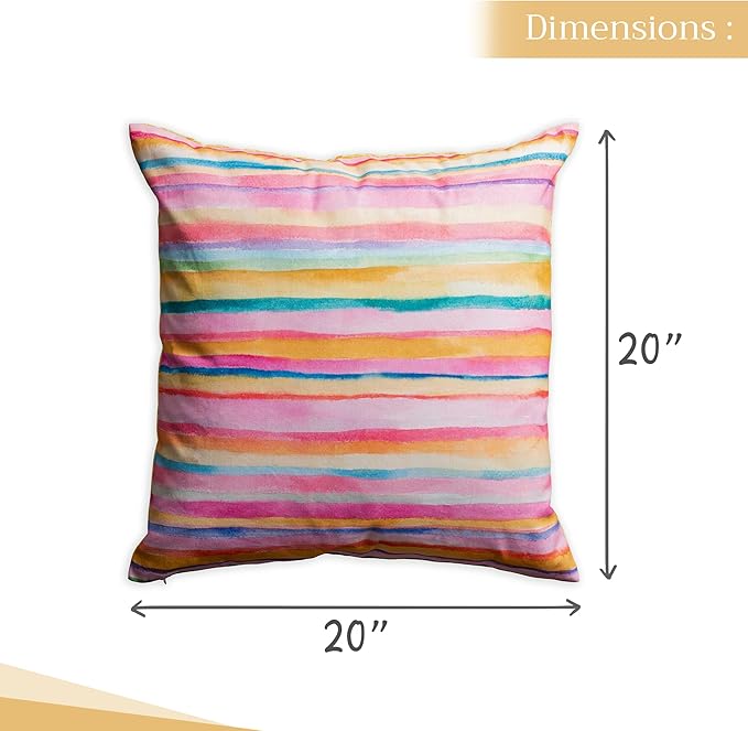 Maison d' Hermine Decorative Pillow Covers 20x20 Inch Square 100% Cotton Throw Pillow Covers with Invisible Zipper for Living Room Couch, Chair, Sofas, Bedroom, Home (Hesperides - Bayadere)
