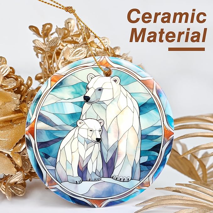 Christmas Ornament, Two Polar Bear Ornament, Christmas Decorations for Tree, Heirloom Keepsake, Gift Idea
