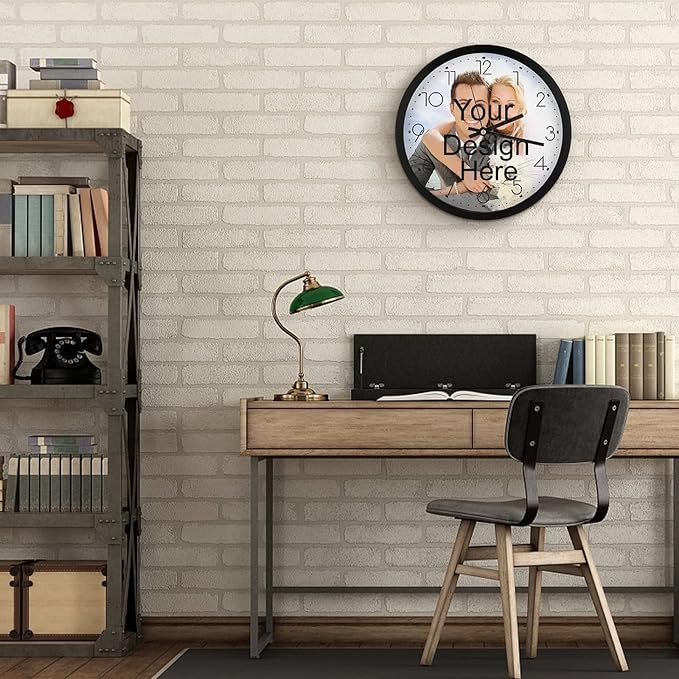 Custom Wall Clock, Personalized Wall Clock with Photo/Image Text Non-Ticking Clock Silent Customized Digital Wall Clocks Customized Gift for Living Room Kitchen Bathroom Home Decor 10''