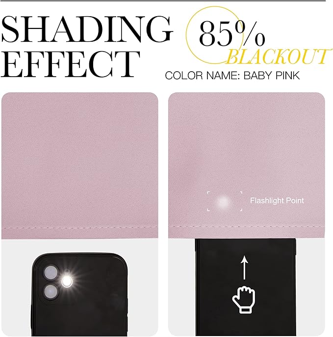 NICETOWN Blackout Curtain Panels for Girls Room, Nursery Essential Thermal Insulated Solid Grommet Top Blackout Drapes (Lavender Pink, 1 Pair, 34 x 72 inches)