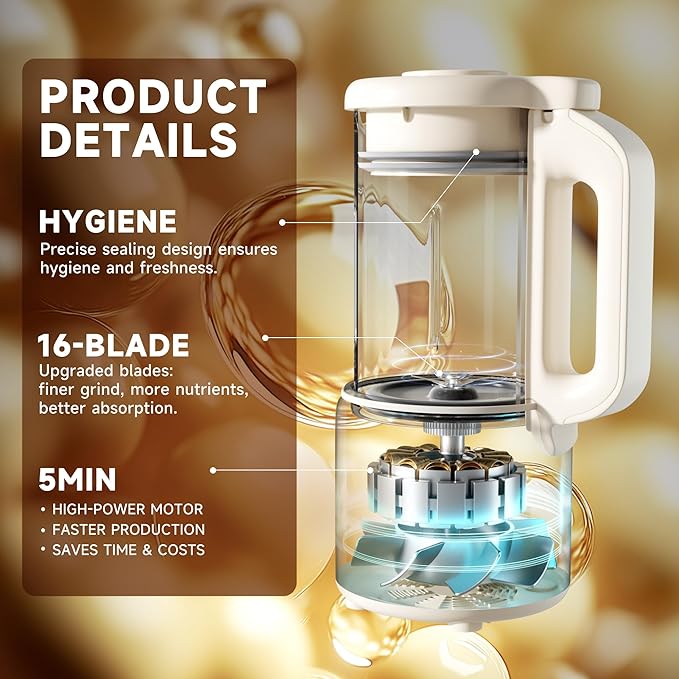 Nut Milk Maker Machine,8 in 1 New Upgrade Soy Milk Maker Automatic for Almond,Oat,Plant-Based Milk and Non-Dairy Beverages,40oz Almond Milk Maker Machine with Delay Start/Self Clean/Boil Water