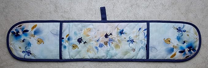 Maison d' Hermine Double Oven Mitts 100% Cotton 7"x35" Double Oven Mitt Heat Resistant BBQ Cooking Gloves with Loop, Baking, Grilling, Home, Kitchen, Handling Hot Pans Spring Summer (Lazy Summer Days)