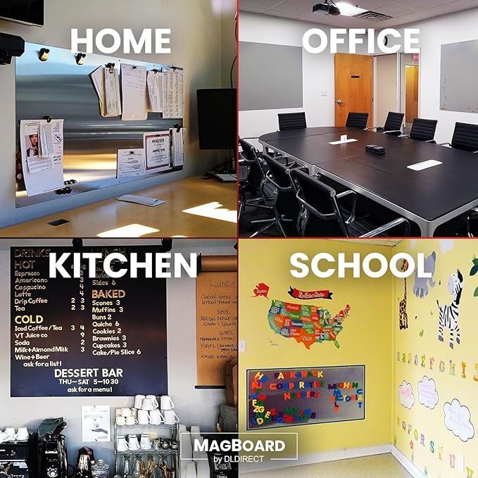 Diamond Life Magnetic Board - Memo & Vision Board for Home, Office, and Classroom - Magnet Board for Kids - Pre-drilled Mounting Screws Included (White 36"x48")