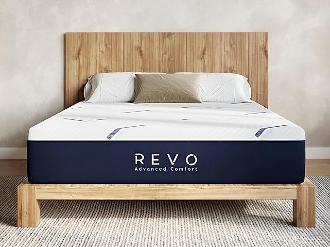 REVO Sleep Gel Memory Foam Mattress, 14-Inch King – Cooling Gel Foam Mattress with Pressure-Relieving Comfort & Full-Body Support – Breathable Design for Restful Sleep