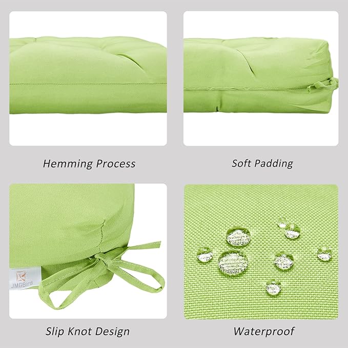 JMGBird Outdoor Chair Cushions, Pack of 2 Patio Seat/Back Cushions 19" x 19" with Ties for Patio Furniture Chairs Home Garden Decoration