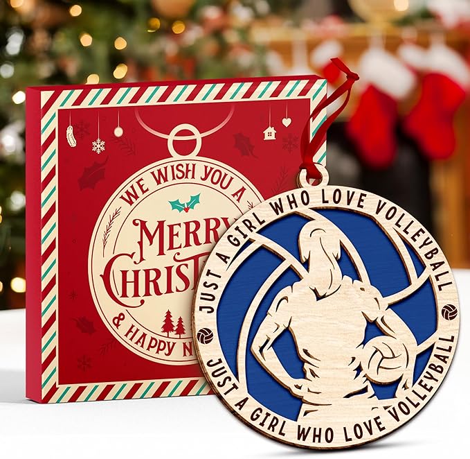 Volleyball Ornaments for Christmas Tree - Unique Ornaments Gifts for Volleyball Players, Teen Girls and Boys, Ideal Ornament for Christmas Decoration, Men and Women's Volleyball Collectible Item