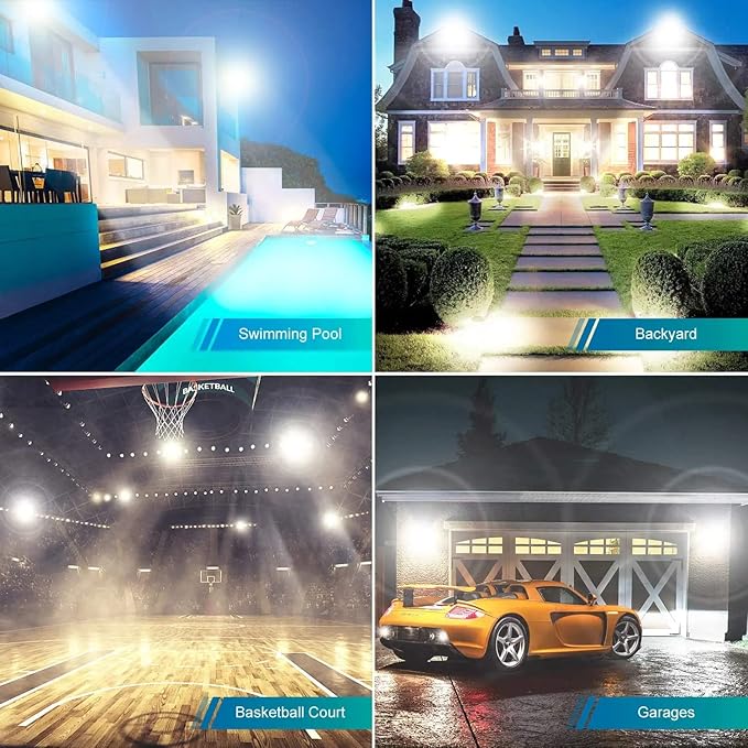 500W 2pack LED Flood Light Outdoor,(2750W Equivalent)Super Bright 58,500LM Daylight 5000K IP66 Waterproof Security LED Arena Lights,Commercial Lighting Floodlight for Backyard|Court|Stadium|Fields