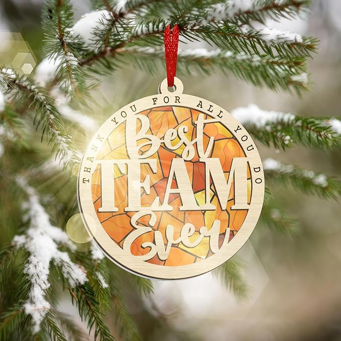 GEEMBI Team Appreciation Gifts for Coworkers - Suncatcher Christmas Ornaments 2025 for Tree Decorations - Christmas Birthday Thank You Gifts for Employee Coworkers Boss Women, Xmas Tree Decorations