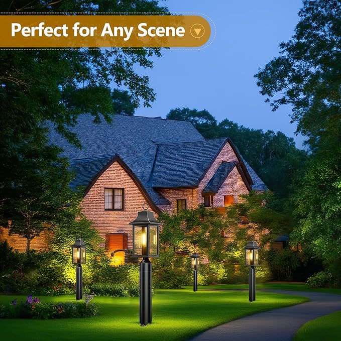 Dusk to Dawn Hardwired 120V Outdoor Post Light, 19.29" Oil Rubbed Bronze Lamp Post Fixture with Pier Mount Base, Waterproof Aluminum Pole Light for Yard, Patio, Garden, Driveway, Pathway