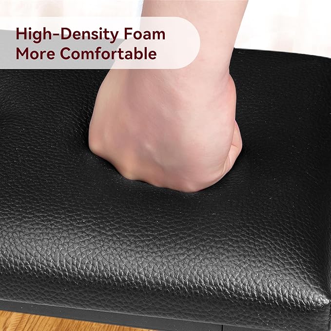 Dining Table Set for 4, Dining Room Table Set with 2 Upholstered Benches, Small Kitchen Table Set, 3 Piece Farmhouse Rectangular Dining Room Table Set, Space Saving Dining Table for Apartment