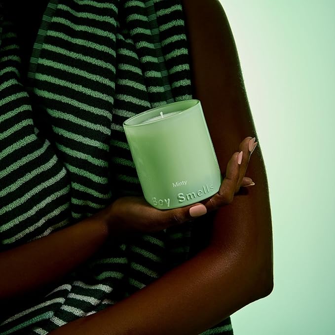 Boy Smells Mint Candle - 8.5 oz Fancy Candle with Ginger, Wild Mint, and Cedarwood- Up to 50-Hour Burn - Cotton Wick