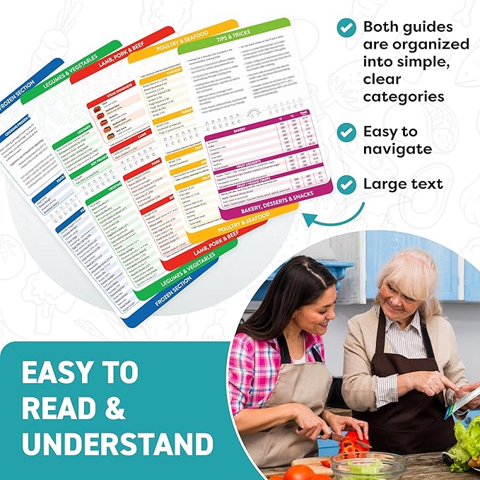 Air Fryer & Instant Pot Magnetic Cooking Guides - 7" x 6" Each - Set of 2 Instant Pot Air Fryer Accessories Cook Books - Airfryer Kitchen Accessories & Kitchen Gadgets 2025